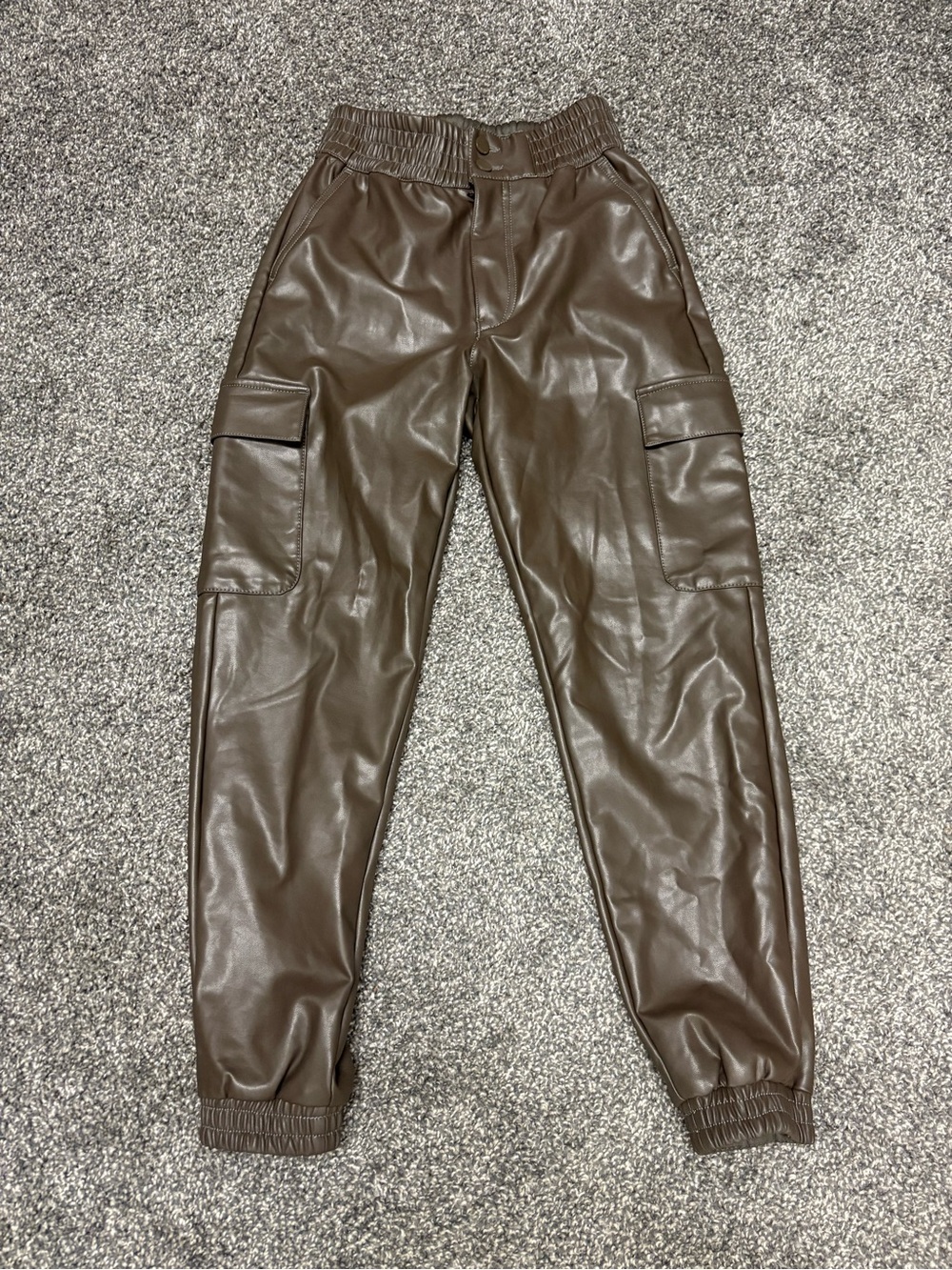 Abercrombie & Fitch Brown Faux Leather Joggers